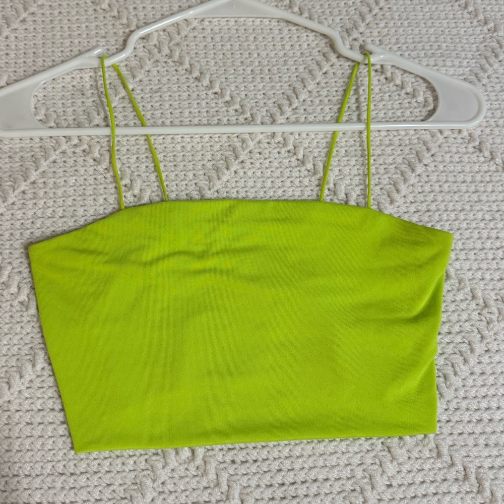 XS neon geeen SHEIN cropped tank top